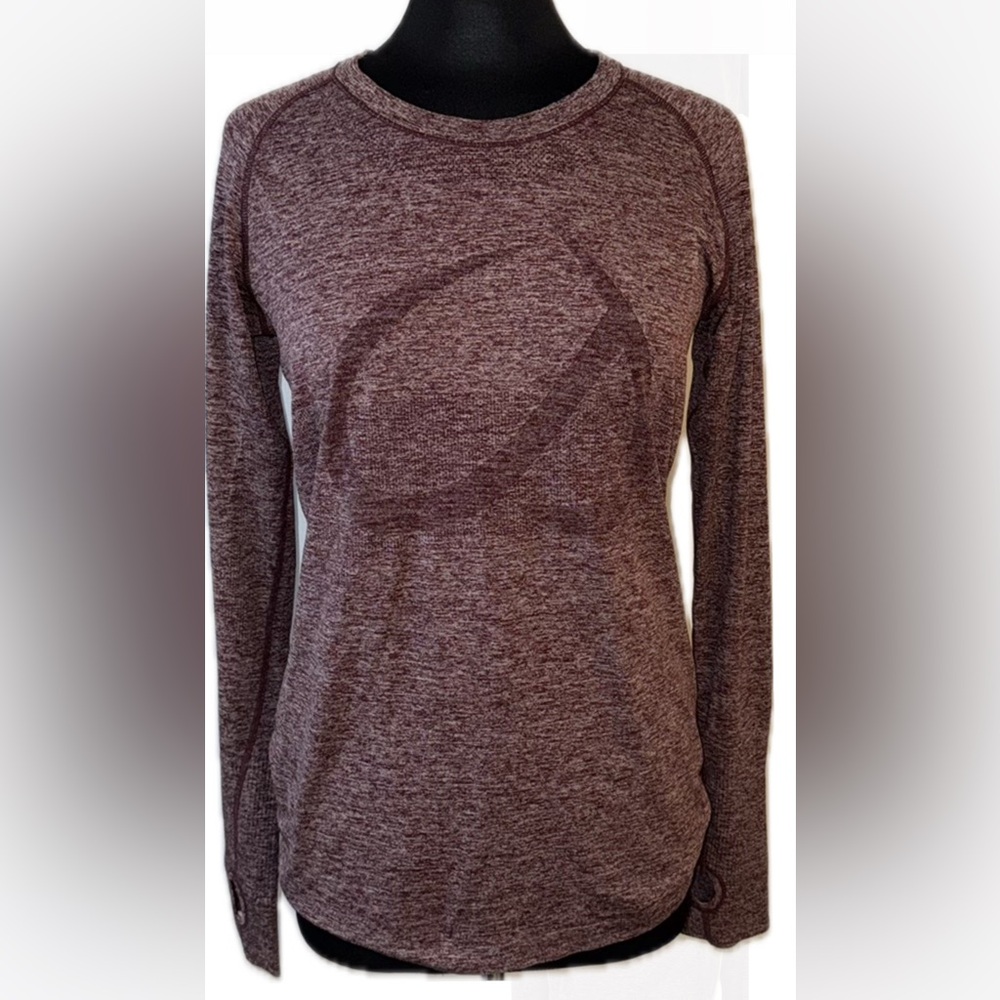 CRZ yoga Heathered Burgundy workout top